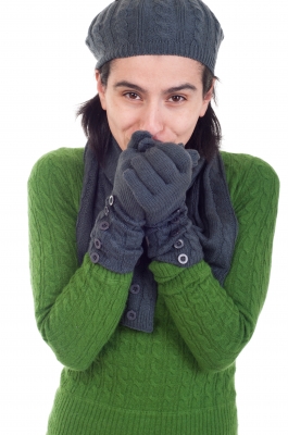 Woman with Gloves and Sweater