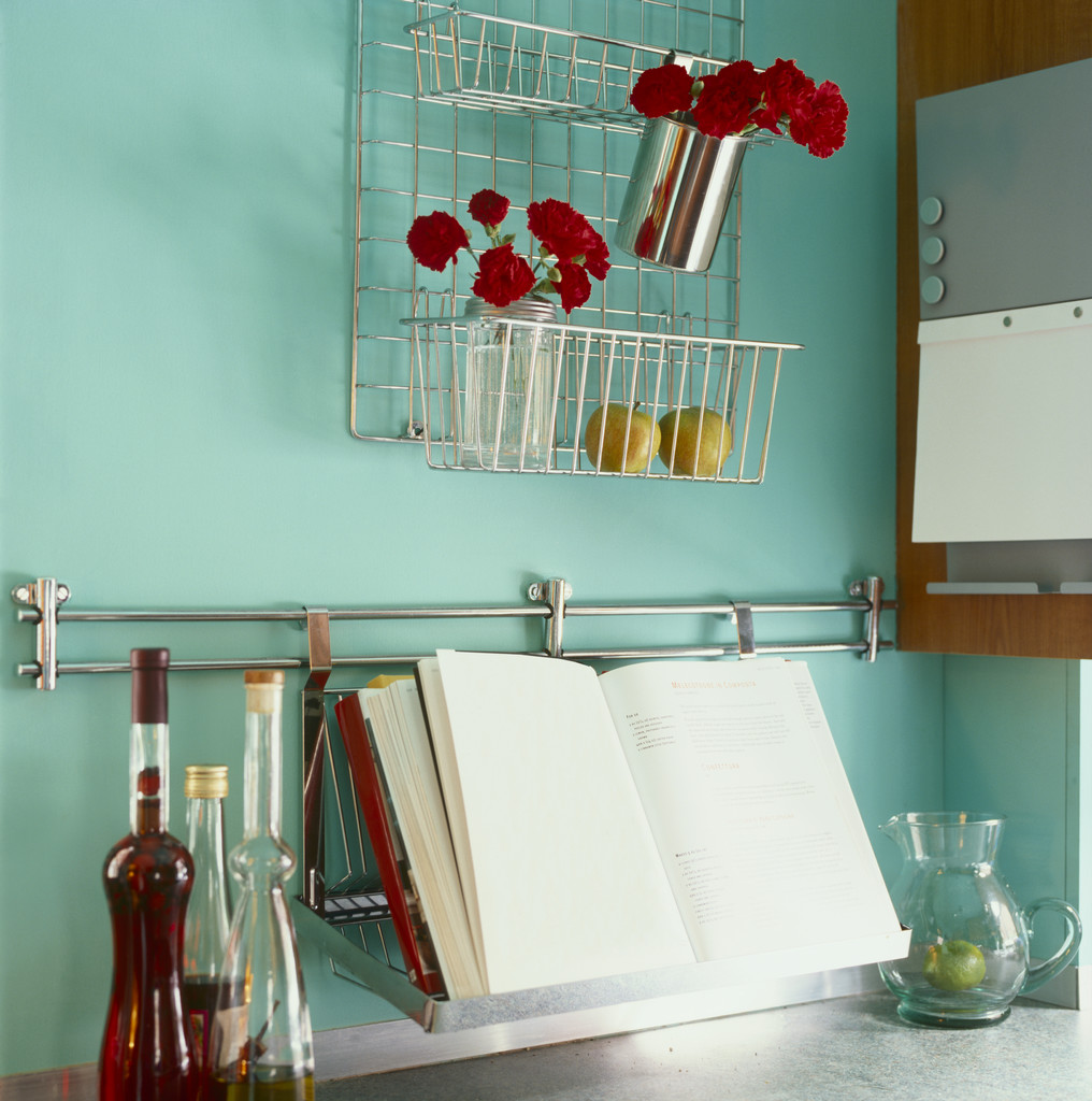 Cookbook on kitchen counter