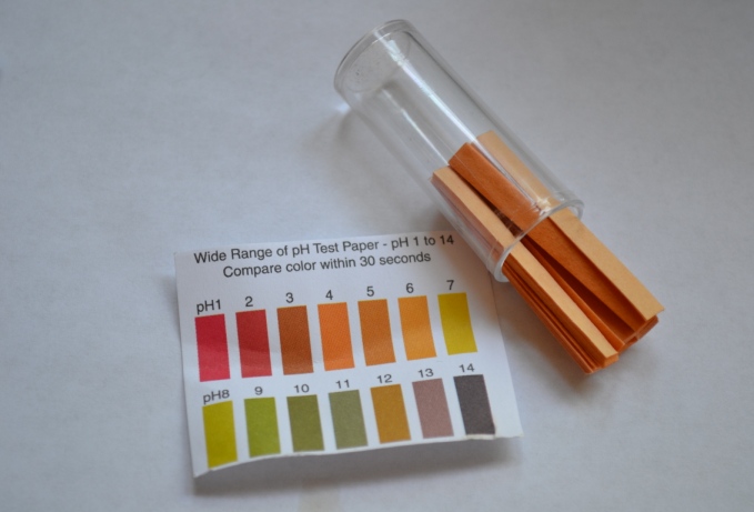 Wide range pH testing strips